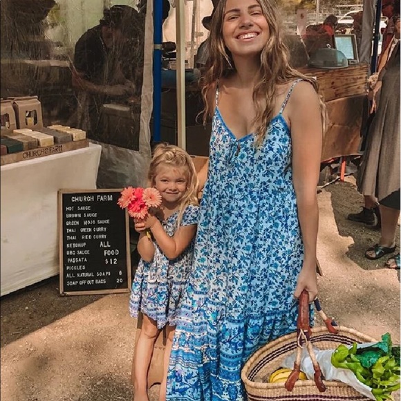 Boho Floral Gypsy Print Cami Maxi Dress Black - Picture 7 of 16